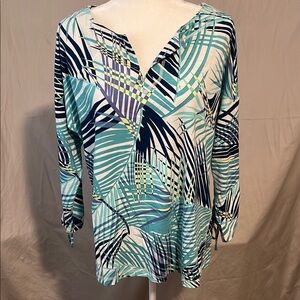 T by Talbots Tropical Print Women's Top Good used condition